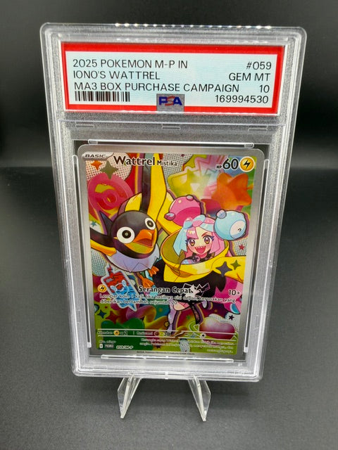 2025 Pokémon M-P Iono's Wattrel #059 PSA 10 - front