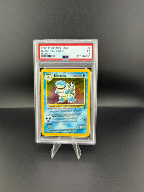 2000 Wizards of the Coast Pokémon Base Set 2 Blastoise Holo #2 PSA EX 5 - front