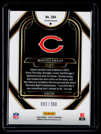 2024 Panini Select Football Club Level Montez Sweat #284 Purple Prizm Shock /360 - back