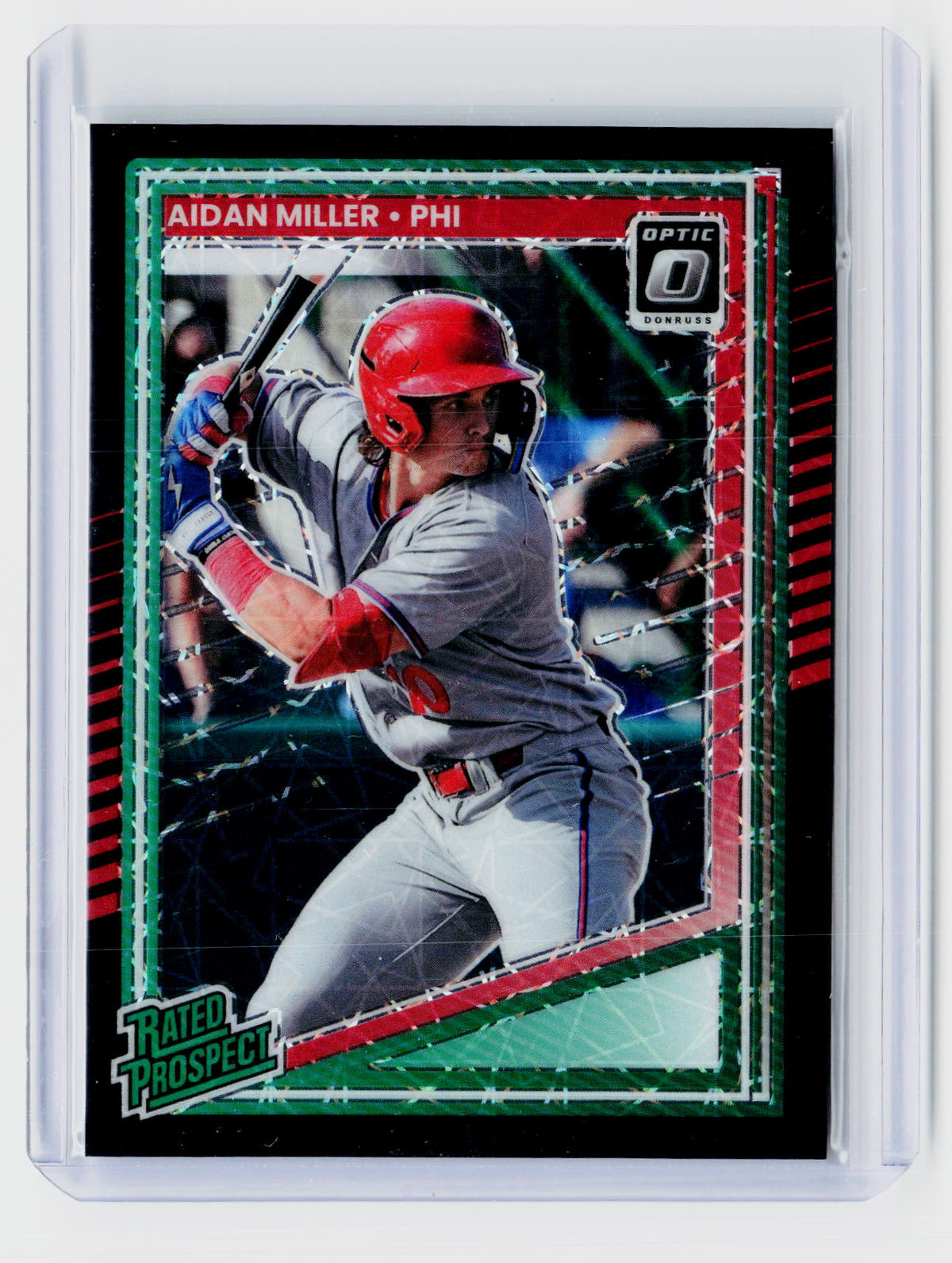 2025 Panini Donruss Optic Rated Prospect Aidan Miller #141 Black Velocity Prizm /39 - front