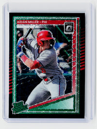 2025 Panini Donruss Optic Rated Prospect Aidan Miller #141 Black Velocity Prizm /39 - front