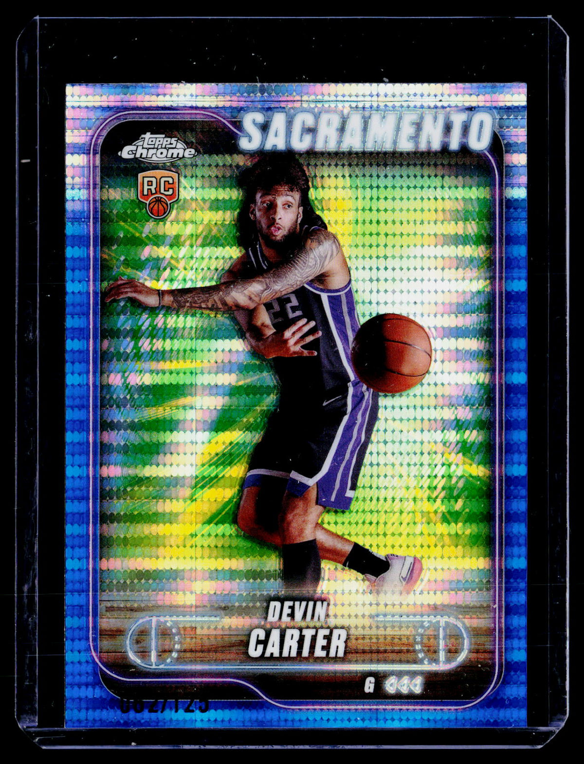 2025 Topps Chrome Devin Carter Wave Refractor RC #134 002/275 - front
