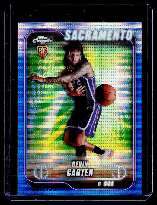 2025 Topps Chrome Devin Carter Wave Refractor RC #134 002/275 - front