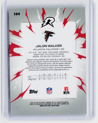 2025 Topps Football Jalon Walker Rookie Card #104 Atlanta Falcons - back