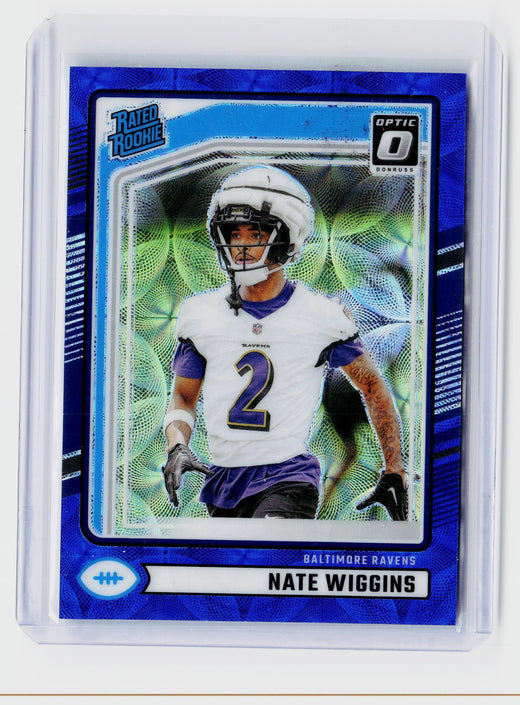 2024 Panini Donruss Optic Nate Wiggins Rated Rookie Blue Hyper #391 - front