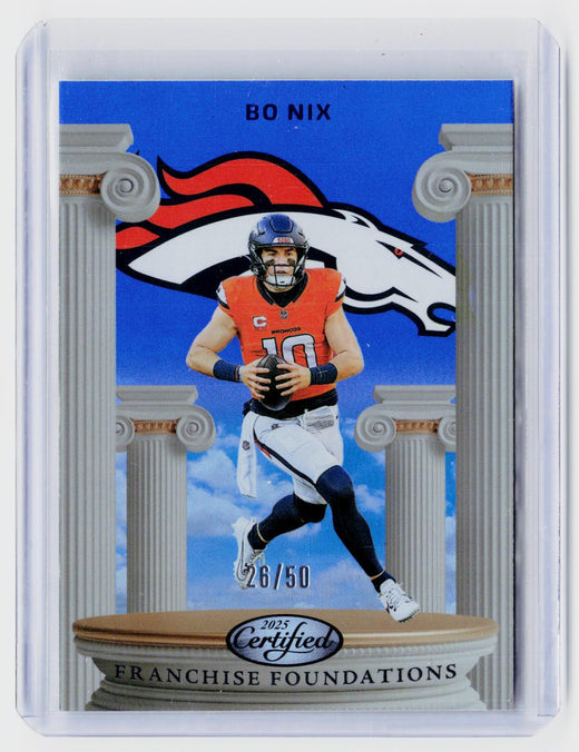 2025 Panini Certified Franchise Foundations Bo Nix #FFO-BNX /50 - front