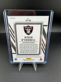2023 Panini Donruss Optic Rookie Phenom Aidan O'Connell Blue Hyper #RP-AO Memorabilia Rookie Card - back