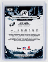 2025 Topps Resurgence Saquon Barkley Purple Parallel #80 /75 Philadelphia Eagles 04/75 - back