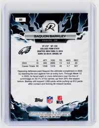 2025 Topps Resurgence Saquon Barkley Purple Parallel #80 /75 Philadelphia Eagles 04/75 - back