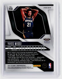 2024-25 Panini Prizm Basketball Yves Missi Rookie Card #233 - back