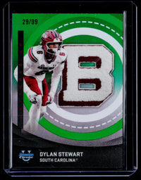 2025 Topps Bowman Chrome University Lettered Up Dylan Stewart Green Refractor #LU-16 /99 - front