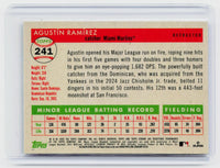 2025 Topps Chrome Agustin Ramirez RC Refractor Autograph #241 Miami Marlins - back