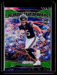 2024 Panini Prizm Football Fireworks Rome Odunze #19 Rookie Card Chicago Bears - front