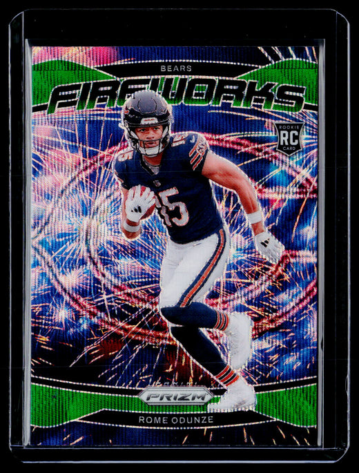 2024 Panini Prizm Football Fireworks Rome Odunze #19 Rookie Card Chicago Bears - front