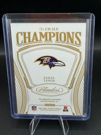 2025 Panini Flawless Football Champions Jamal Lewis Emerald Autograph #CH-JLS /5 - back