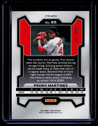 2024 Panini Prizm Baseball Pedro Martinez Red Prizms #86 /299 - back