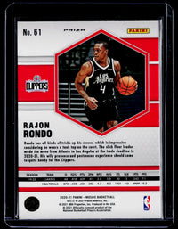 2020-21 Panini Mosaic Basketball Rajon Rondo Genesis Mosaic #61 - back