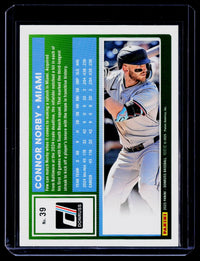 2025 Panini Donruss Connor Norby #39 Miami Baseball Card - back