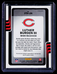2025 Panini Donruss Optic Threads Luther Burden III RC Memorabilia DTBH-LBN Chicago Bears - back