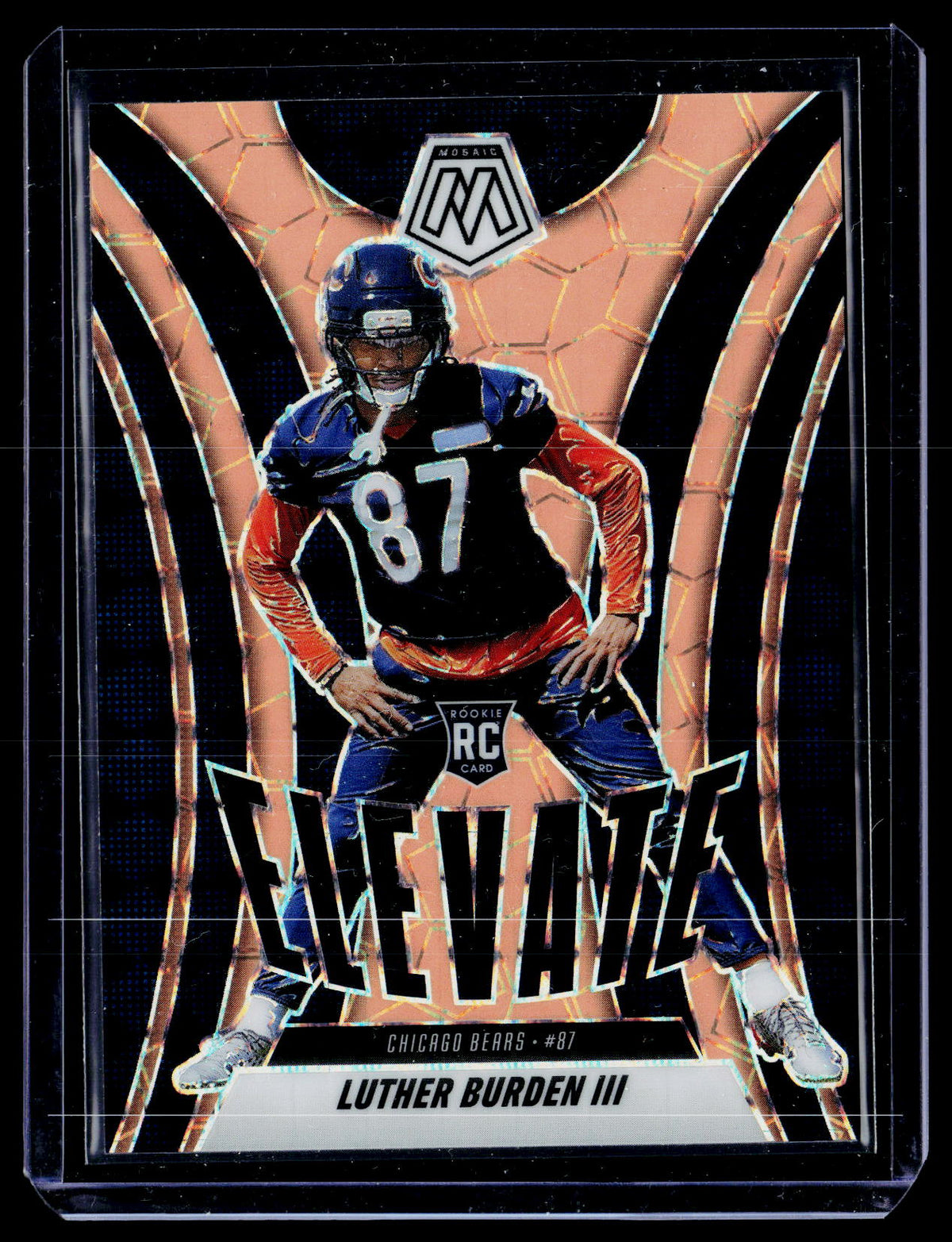 2025 Panini Mosaic Football Elevate Luther Burden III RC #7 Chicago Bears - front