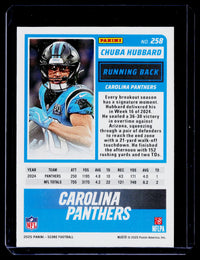2025 Panini Score Football Chuba Hubbard Trick or Treat #258 /799 - back