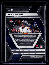 2025 Panini Mosaic Football Troy Franklin Red Mosaic /25 #16 Denver Broncos 04/25 - back