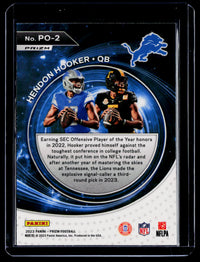 2023 Panini Prizm Football Portals Hendon Hooker Green Prizm Rookie #PO-2 - back