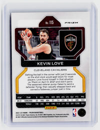 2021-22 Panini Prizm Kevin Love Red Ice Prizm #115 Cleveland Cavaliers - back