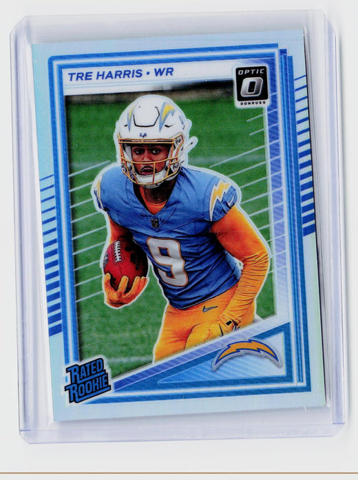 2025 Panini Donruss Optic Football Tre Harris Rated Rookie #229 Los Angeles Chargers - front