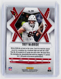 2025 Panini Phoenix Trey McBride Purple #80 48/49 Arizona Cardinals - back