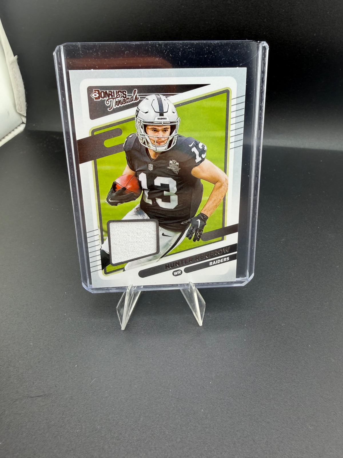 2021 Panini Donruss Threads Hunter Renfrow DT39 Player-Worn Memorabilia Card - front