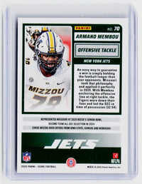 2025 Panini Score Football Armand Membou Red Zone Rookie #70 New York Jets - back
