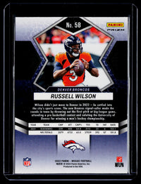 2022 Panini Mosaic Football Russell Wilson #58 Denver Broncos - back