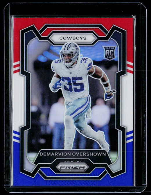 2023 Panini Prizm Football Demarvion Overshown RC Red White and Blue #323 - front