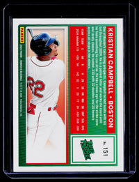2025 Panini Donruss Baseball Rated Prospects Kristian Campbell #151 - back