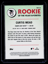 2024 Topps Bowman Chrome Rookie of the Year Favorites Curtis Mead ROY-10 Rays Rookie - back
