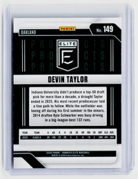 2026 Panini Donruss Elite Baseball Devin Taylor Prospects #149 Oakland Athletics - back