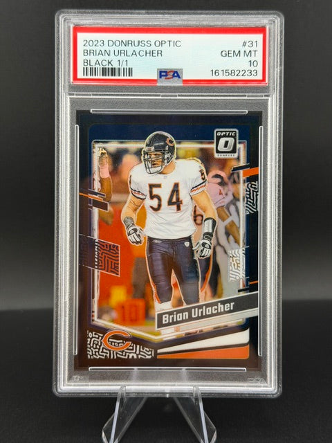2023 Panini Donruss Optic Brian Urlacher #31 Black 1/1 PSA 10 - front