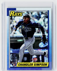 2025 Topps Update 1990 Topps Baseball Chandler Simpson RC #U90-6 Tampa Bay Rays - front