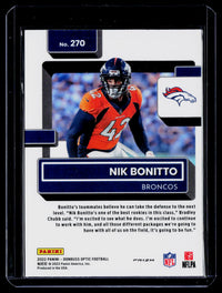 2022 Panini Donruss Optic Rated Rookie Pink Holo Nik Bonitto #270 - back