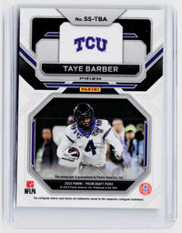 2023 Panini Prizm Draft Picks Sensational Signatures Taye Barber Autograph SS-TBA - back