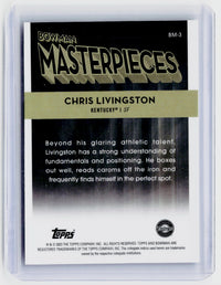2023 Bowman University Masterpieces BM-3 Chris Livingston Kentucky - back