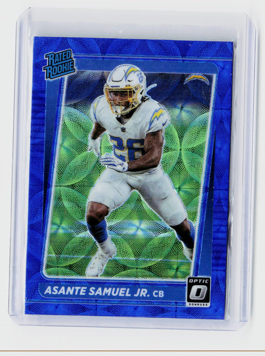 2021 Panini Donruss Optic Asante Samuel Jr. Rated Rookie Blue Hyper Prizm #272 - front