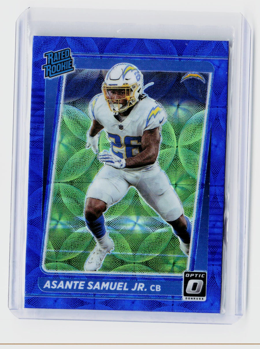 2021 Panini Donruss Optic Asante Samuel Jr. Rated Rookie Blue Hyper Prizm #272 - front