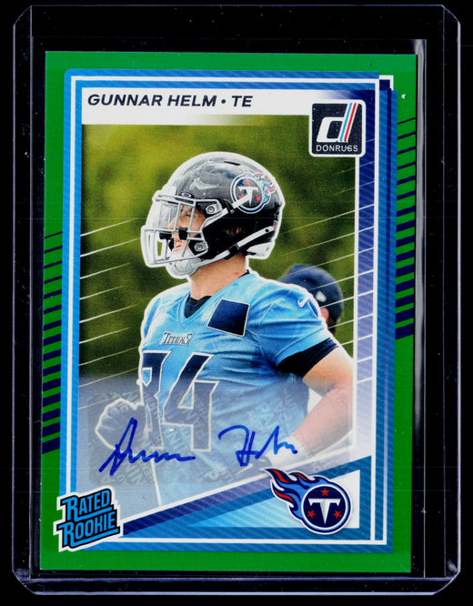 2025 Panini Donruss Rated Rookie Gunnar Helm Autograph #371 - front