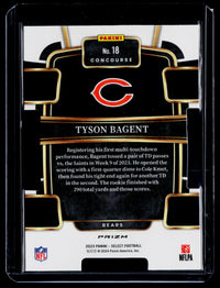 2023 Panini Select Football Concourse Rookie Tyson Bagent #18 Chicago Bears - back