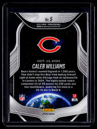 2025 Panini Prizm Football Global Reach #5 Caleb Williams Chicago Bears - back