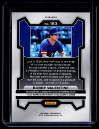 2024 Panini Prizm Baseball Bobby Valentine Blue Ice Prizms #163 /199 New York Mets - back