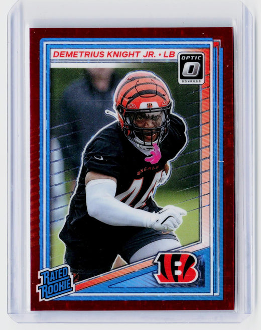 2025 Panini Donruss Optic Demetrius Knight Jr. Rated Rookie Red #296 Cincinnati Bengals - front