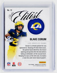 2024 Panini Donruss Elite Rookie Elitist Blake Corum #12 RC - back
